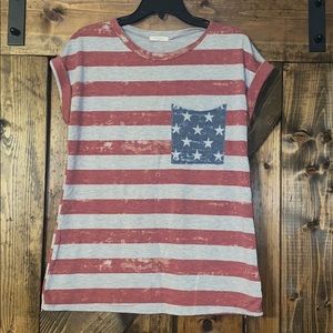 Cap Sleeve American flag tee